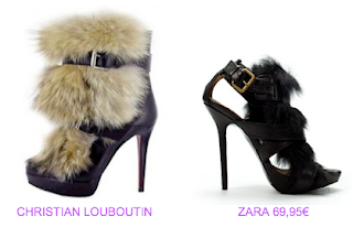Botines estilo yeti Christian Louboutin vs Zara